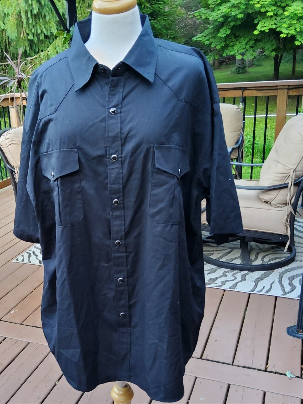 Men's Very Black Snap Front Shirt XXL